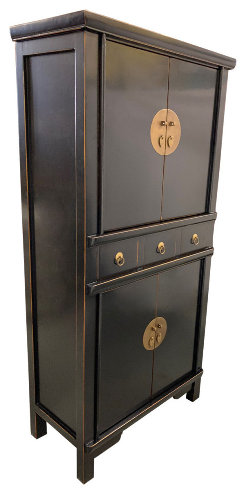 59 quotChinese Chest On Chest Finished  Black Lacquer   Asian   Accent Chests And Cabinets   by Oriental Furnishings  Houzz