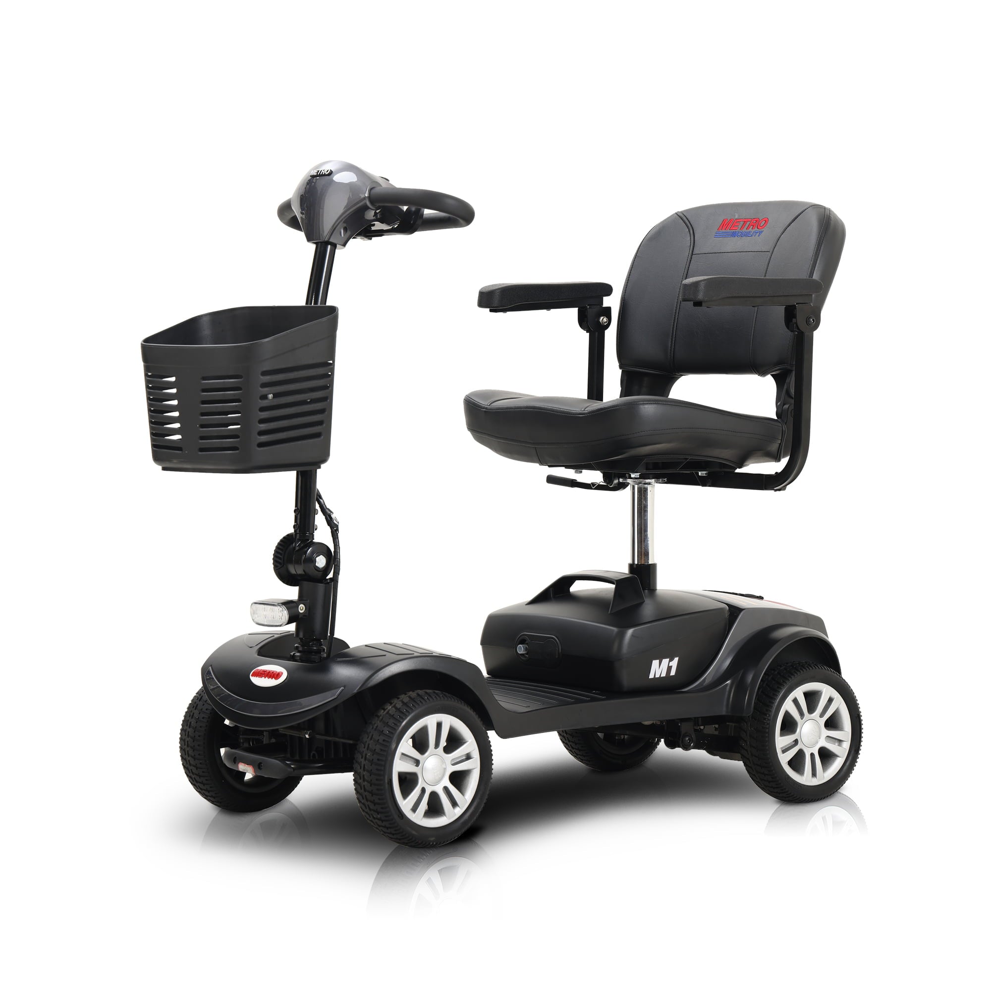 Rothania Mobility Scooter Delivers 4 wheel with Head Light- Max Speed 5 Mph, Max Load 265lbs,Adults Electric Medical Scooter , Lightweight and Compact for Travel（Grey）