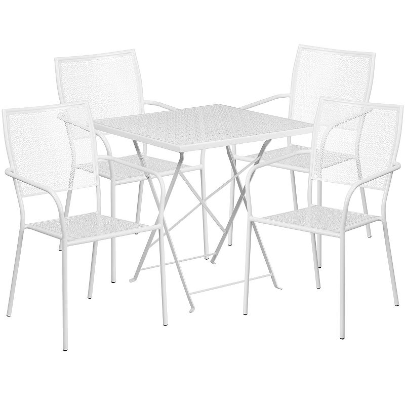 Flash Furniture Commercial Square Indoor / Outdoor Folding Patio Table and Chair 5-piece Set