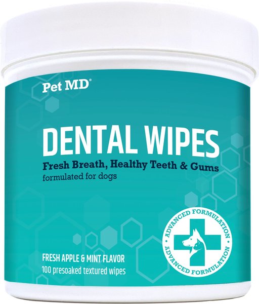 Pet MD Apple and Mint Flavor Dog Dental Wipes