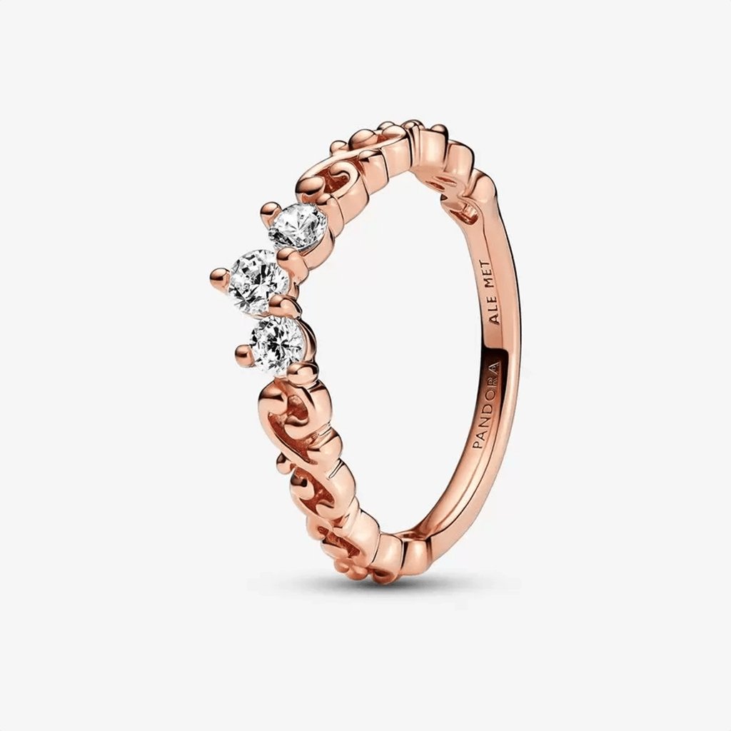 PANDORA  Regal Swirl Tiara Ring - Rose Gold Plated