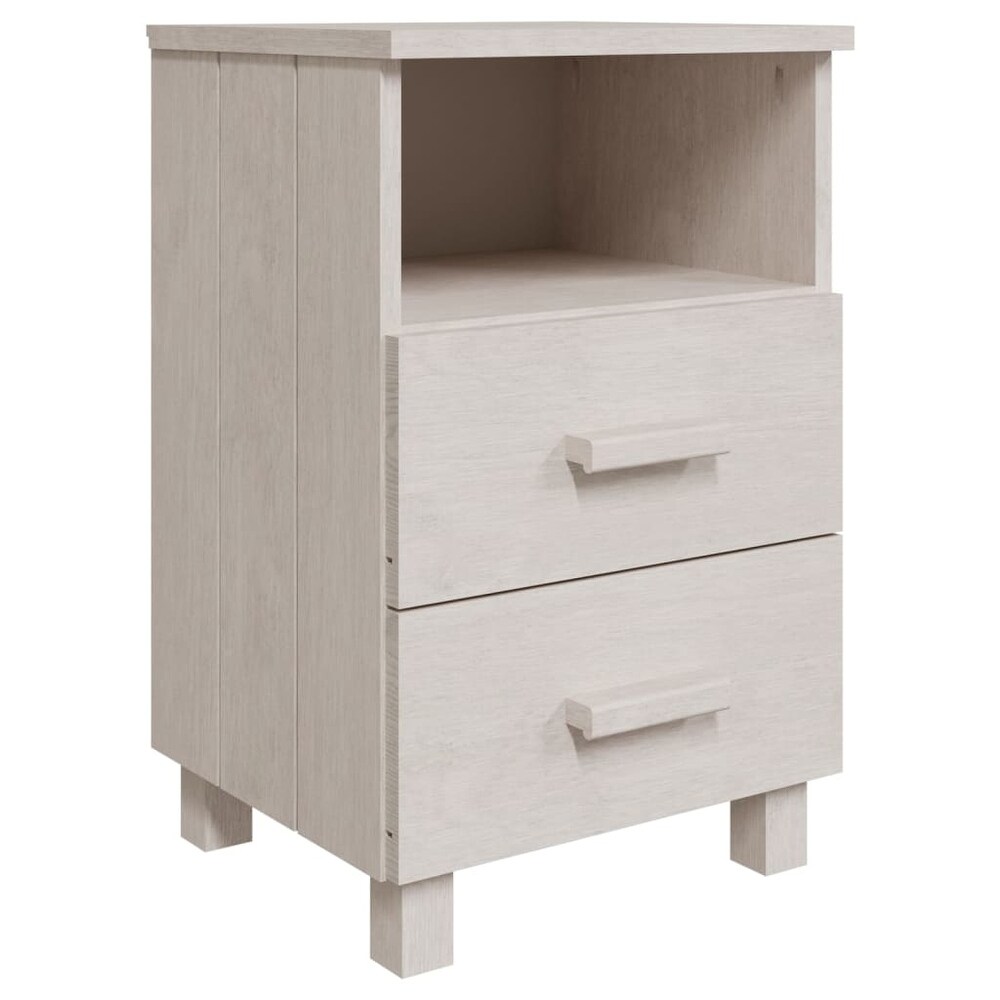 vidaXL Nightstand Storage Bedside Cabinet Nightstand with 2 Drawers Pine Wood