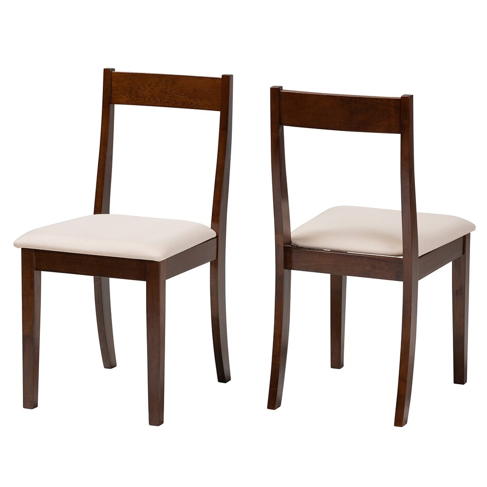 Carola Mid Century Modern Dark Brown Finished Wood 2 Piece Dining Chair Set