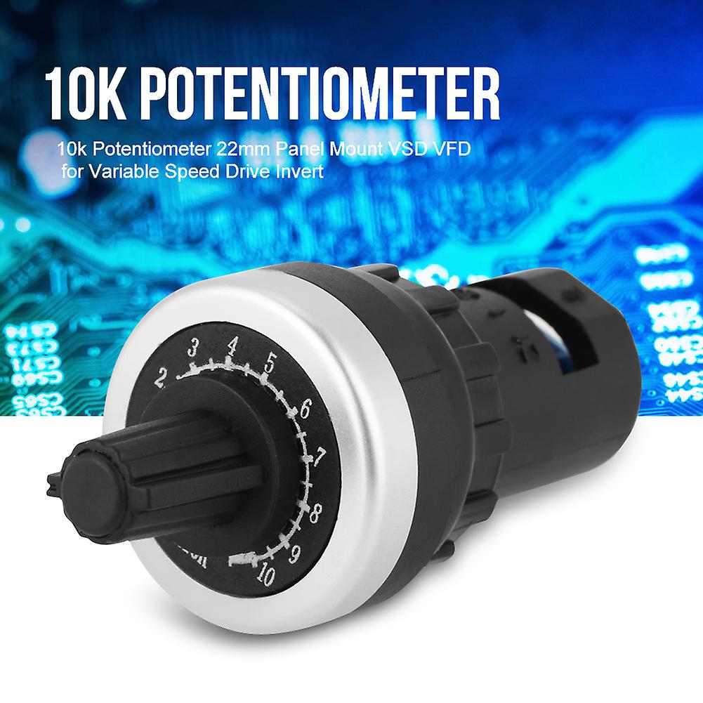 10k Potentiometer Panel Mount Variable-frequence Regulator For Variable Speed Drive Invert