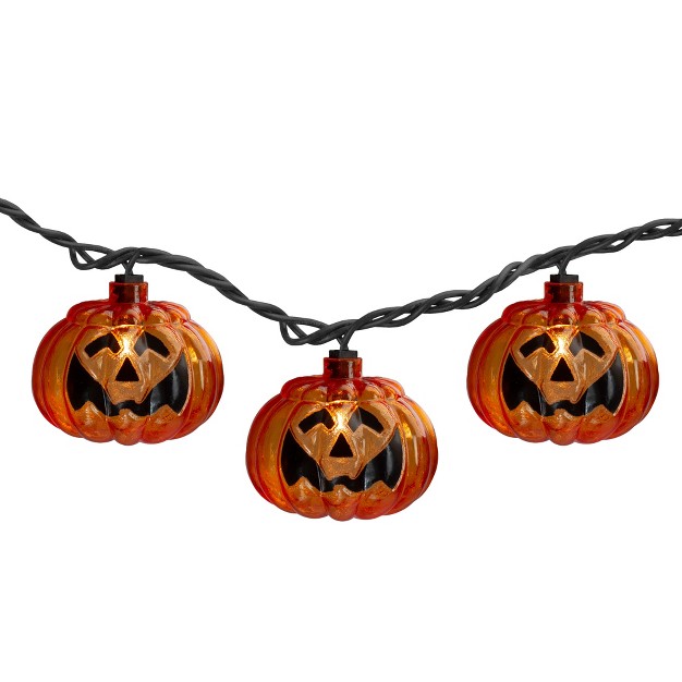 Northlight 10 count Jack O Lantern Shaped Halloween Lights 7 5ft Black Wire