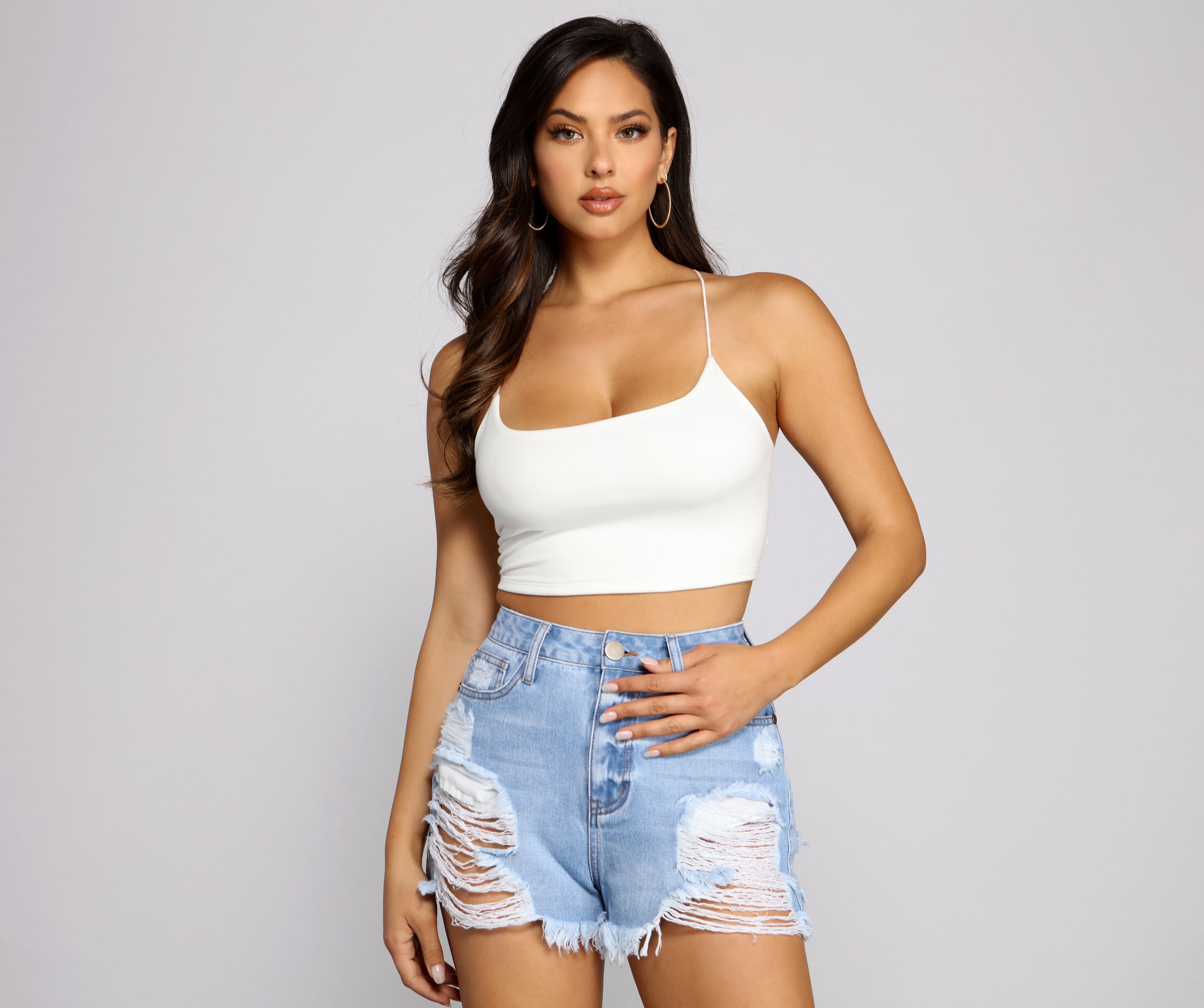 Stylish Straps Knit Crop Top