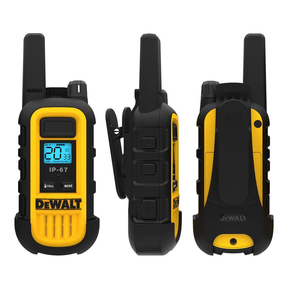 DW DXFRS300 Heavy-Duty 1-Watt Walkie Talkies with 6-Port Gang Charger (6-Pack) DXFRS300-BCH6B