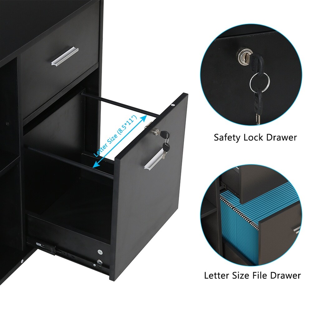 Mobile File Cabinet with Drawer and Lock  Letter Size