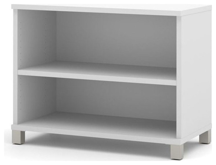 Bestar Pro Linea 2 Shelf Bookcase in White   Contemporary   Bookcases   by Homesquare  Houzz