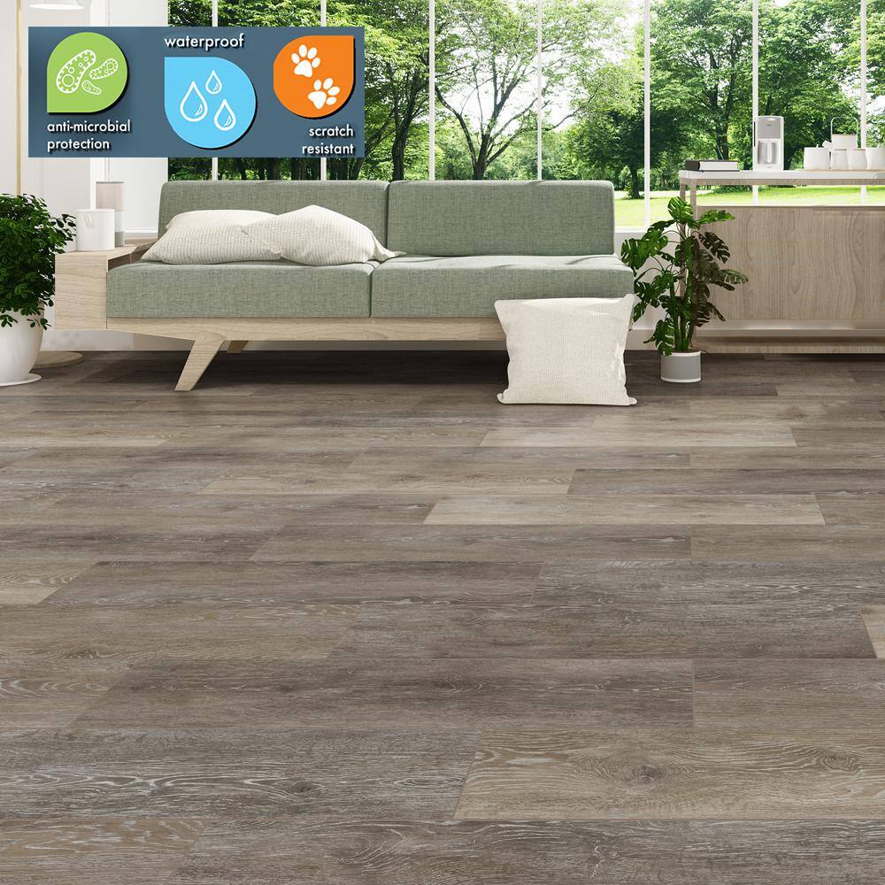 Lifeproof Nutmeg Hickory 6 MIL x 7.5 in. W x 48 in. L Click Lock Waterproof Luxury Vinyl Plank Flooring (19.8 sqftcase) I95311L