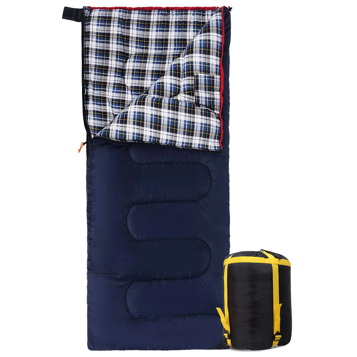 Rouser Outdoor 4 Season Winter Flannel Funky Waterproof Camping Hiking Cotton Polyester Envelope Sleeping Bag