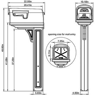 Architectural Mailboxes Classic Mocha Medium Plastic All-in-One Mailbox and Post Combo GCL100MAM