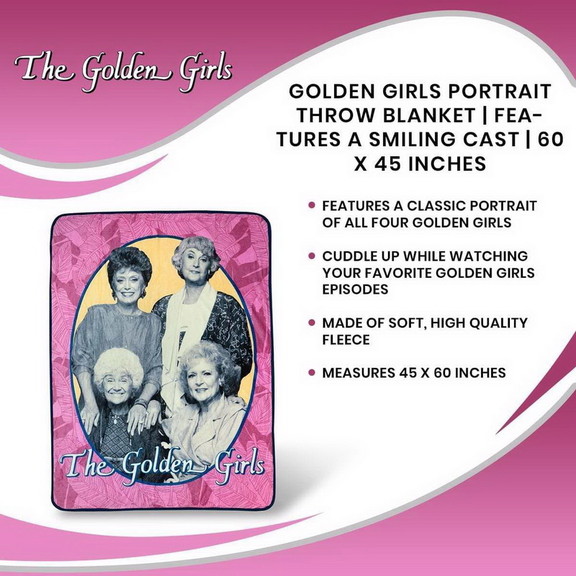 Just Funky Golden Girls Portrait Throw Blanket Fea...