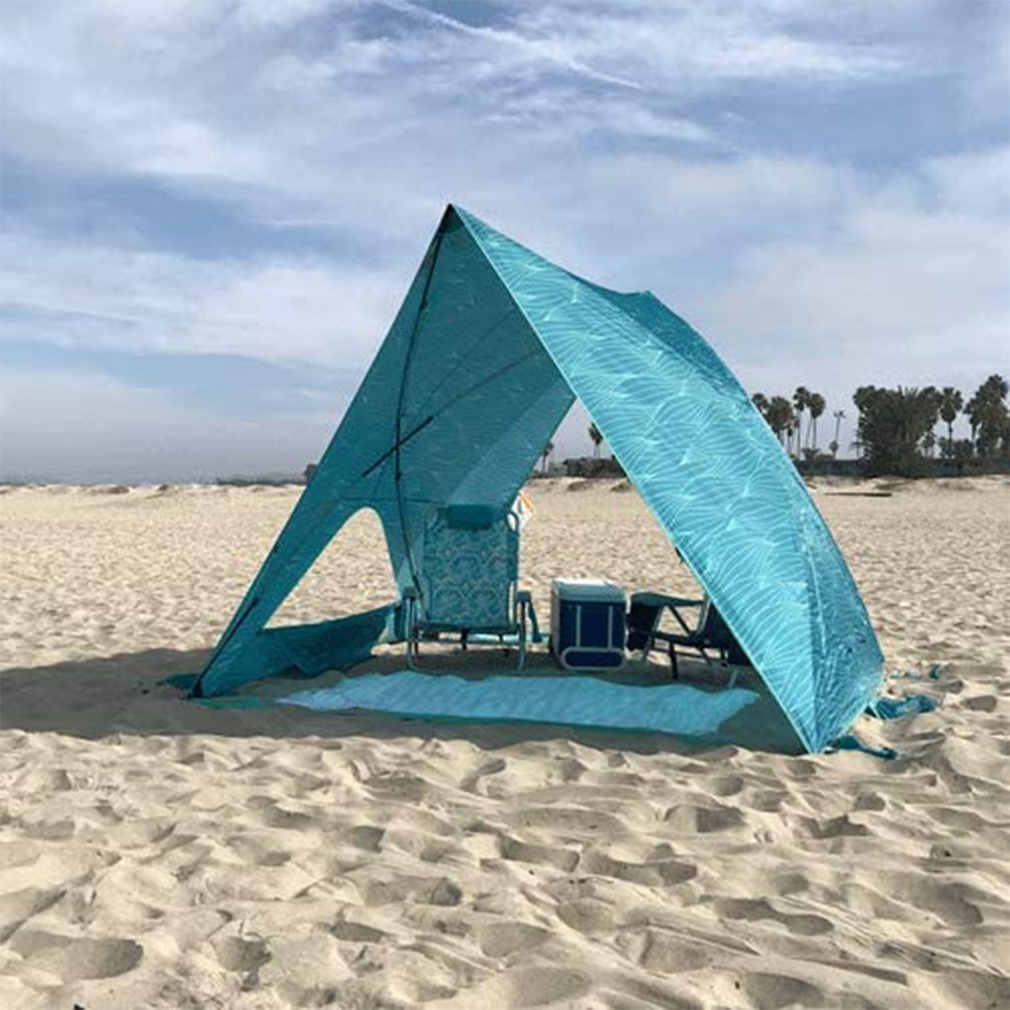 Lightspeed Outdoors A-Shade Adjustable Beach Tent with UV Protection， Blue