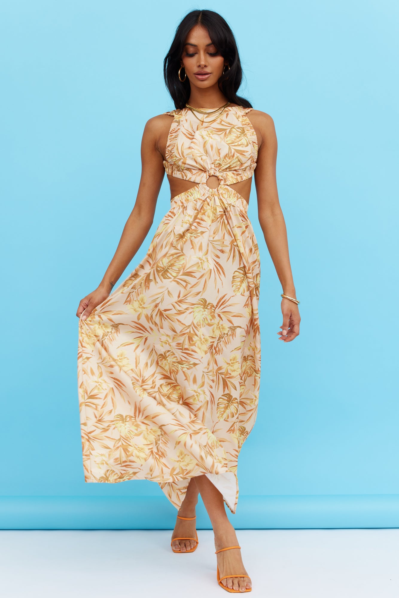 Got A Callback Midi Dress Yellow