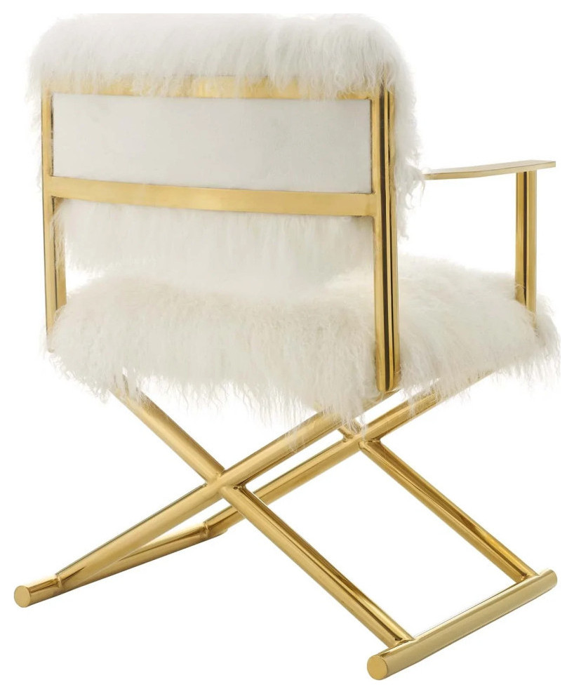 Sadie Pure White Cashmere Accent Director  x27S Chair   Contemporary   Armchairs And Accent Chairs   by V.S.D Furniture  Houzz