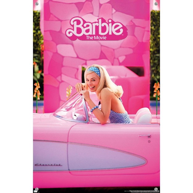 Trends International Mattel Barbie The Movie Barbie Car Unframed Wall Poster Prints