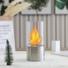 JHY DESIGN 10"H Stainless Steel Tabletop Fireplace for Home Patio Garden(Sliver Base)