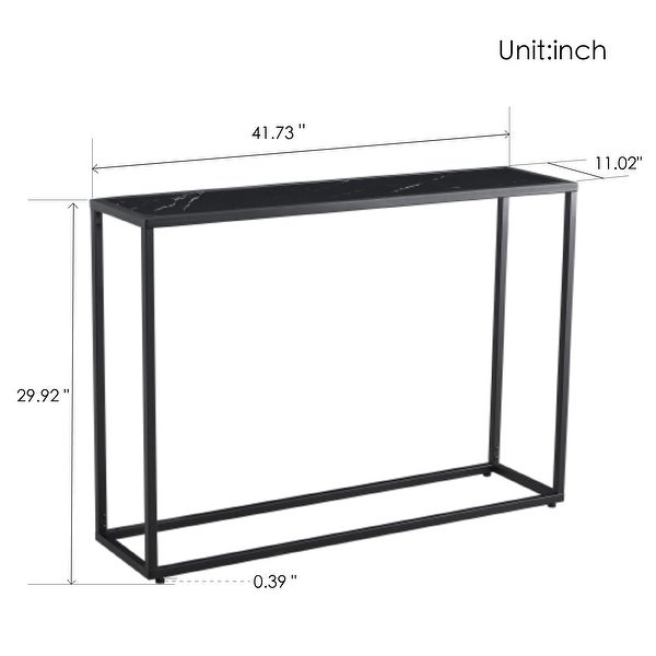 Metal Console Talbe Sideboard Cabinet Minimalist Porch Table Sofa Table Side Table， Black