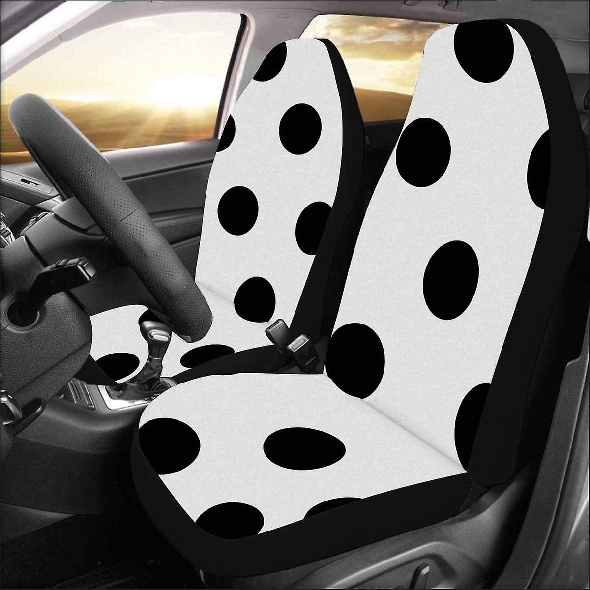 Set Of 2 Car Seat Covers Dotted Pattern Universal Auto Front Seats Protector Fits For Car，suv Sedan，truck