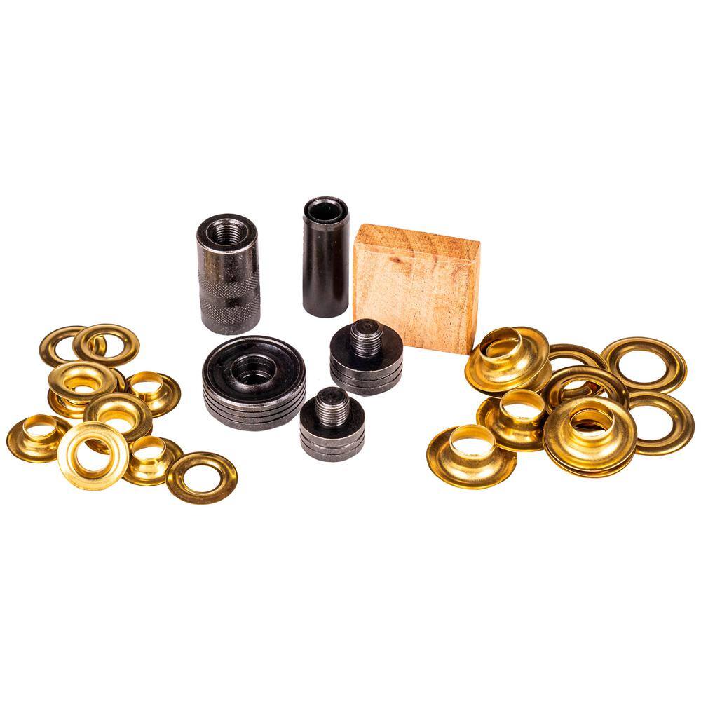 General Tools Brass Grommet Fastening Kit with Case Includes (6) 12 in. and (6) 38 in. Grommets 81264