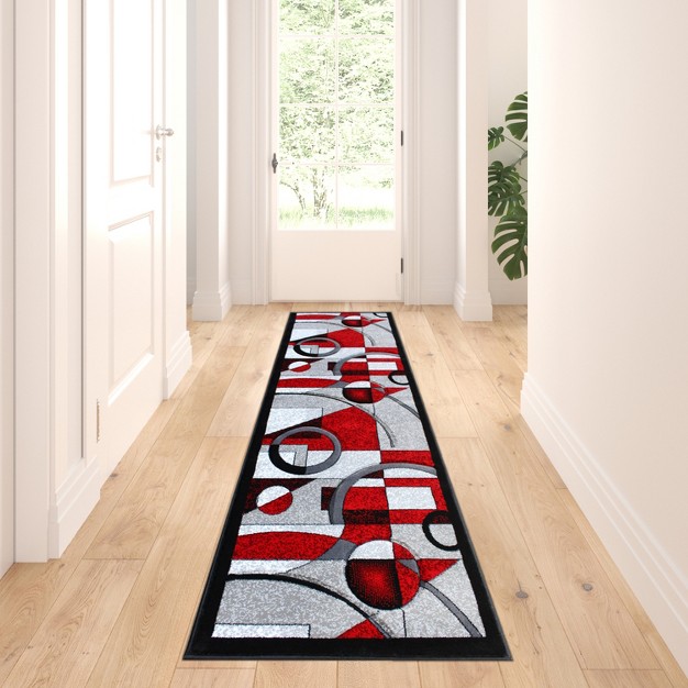 Masada Rugs Sophia Collection Area Rug With Hand Sculpted Abstract Geometric Pattern