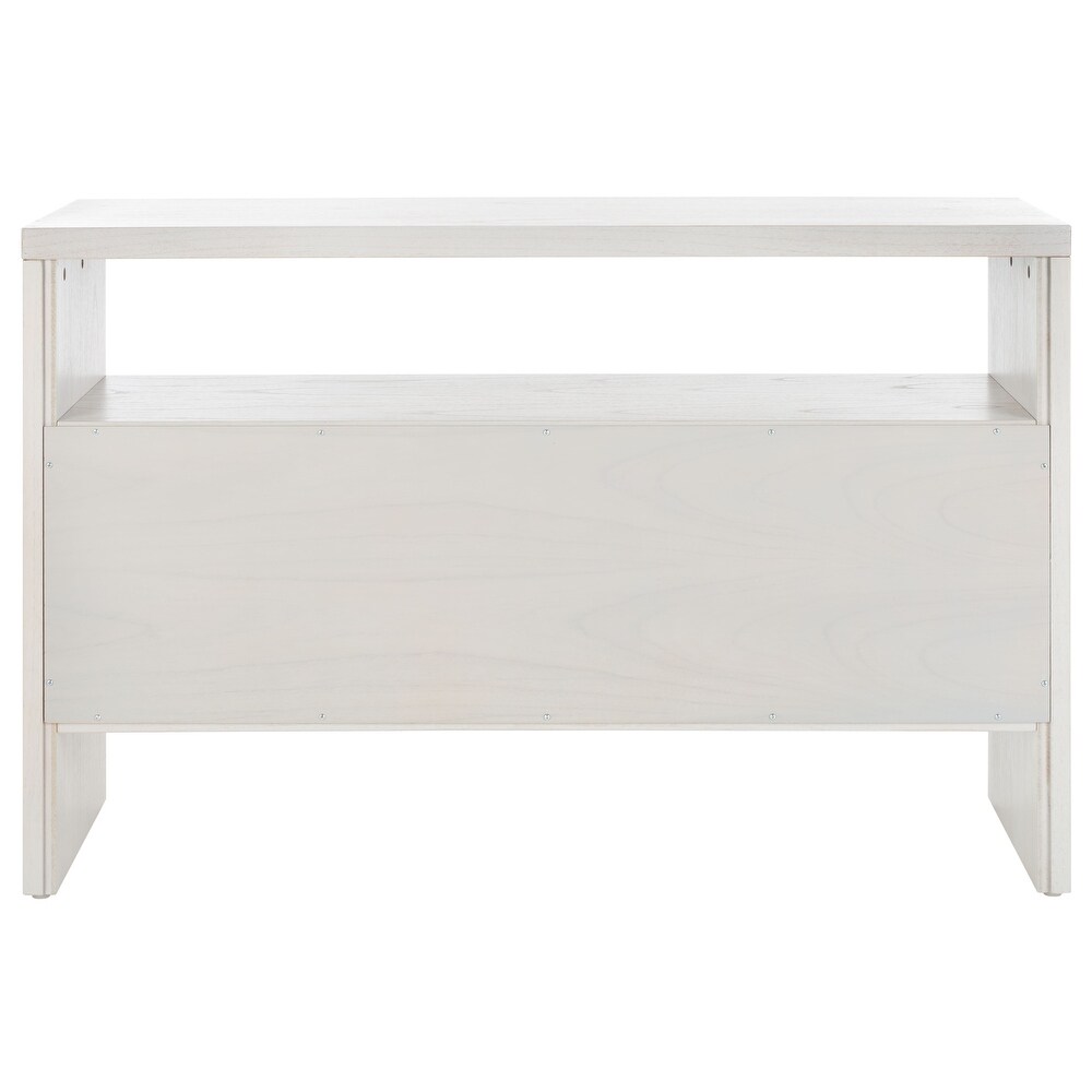 SAFAVIEH Zella Farmhouse 4 Door Console Table   47 in. W x 15 in. D x 31 in. H