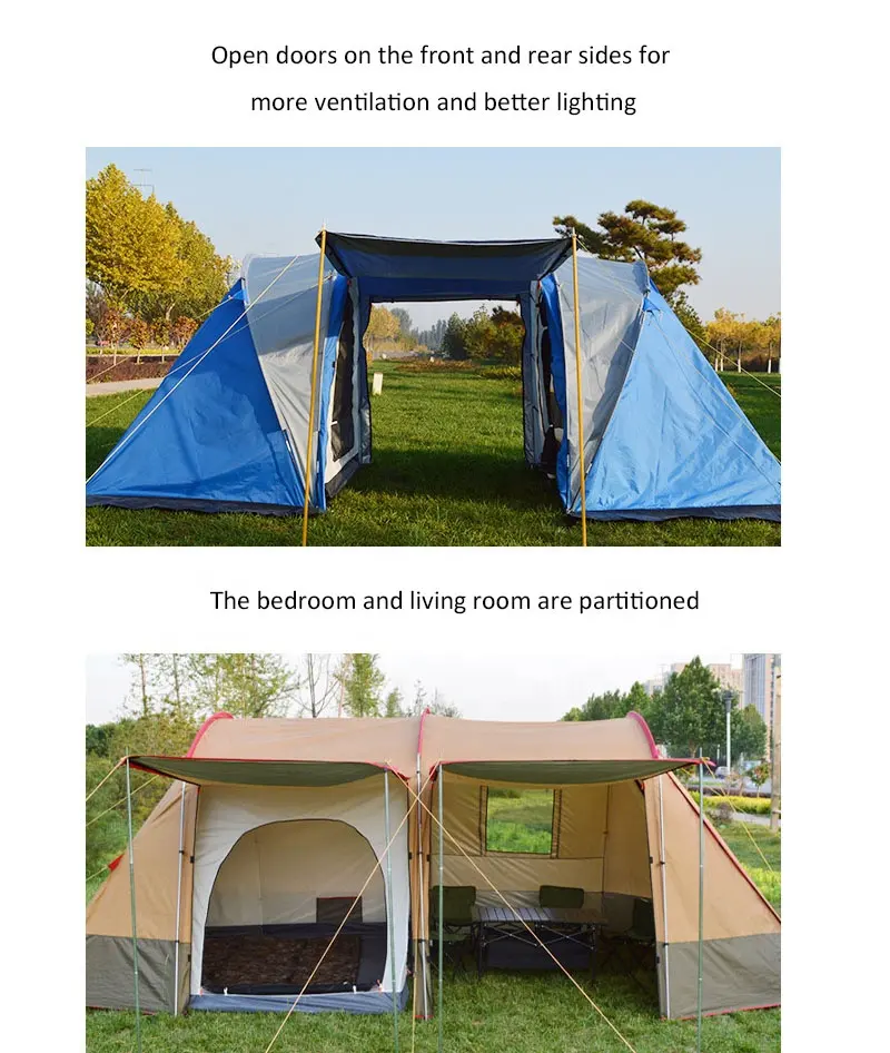 Hot Selling Custom Portable Carpas Camping Travel Waterproof 4 Season Double Layers Rainproof Outdoor Camping Tent