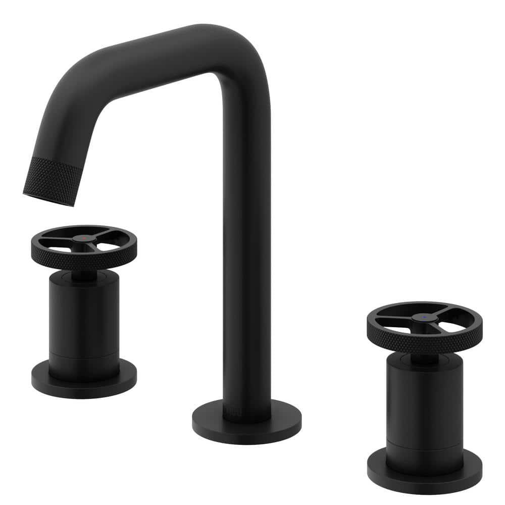 VIGO Cass Two Handle ThreeHole Widespread Bathroom Faucet in Matte Black