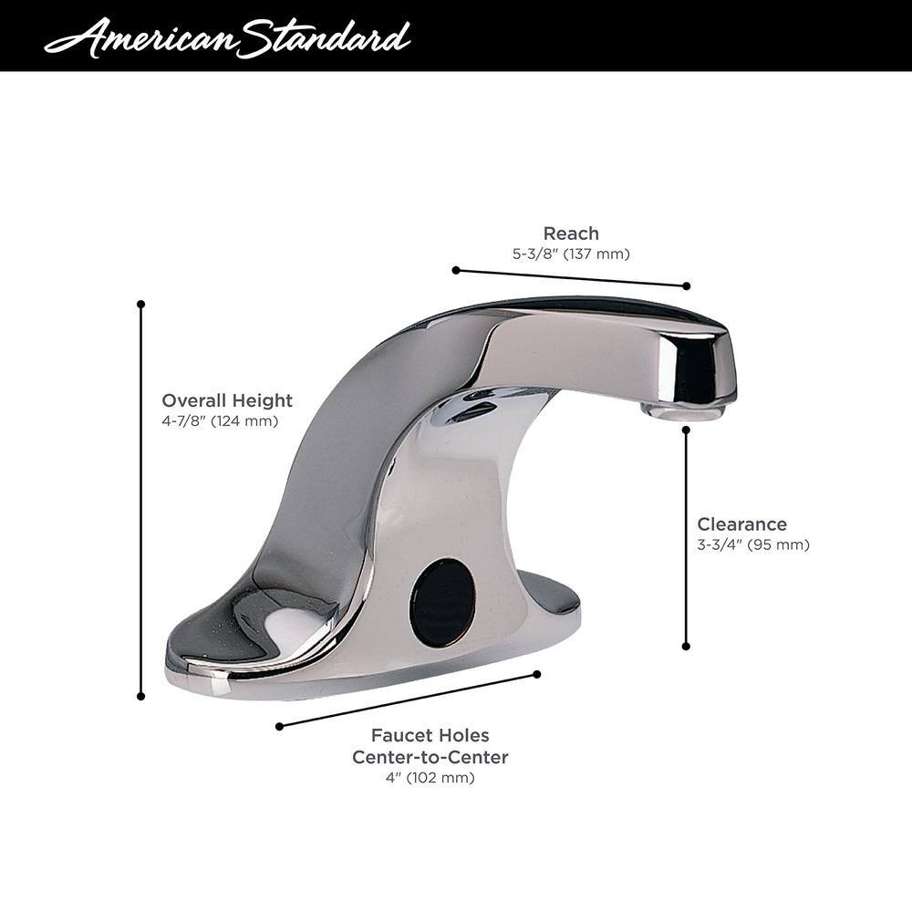 American Standard Innsbrook DC Powered Single Hole Touchless Bathroom Faucet with 0.5 GPM Non-Aerated Spray in Polished Chrome 6055205.002