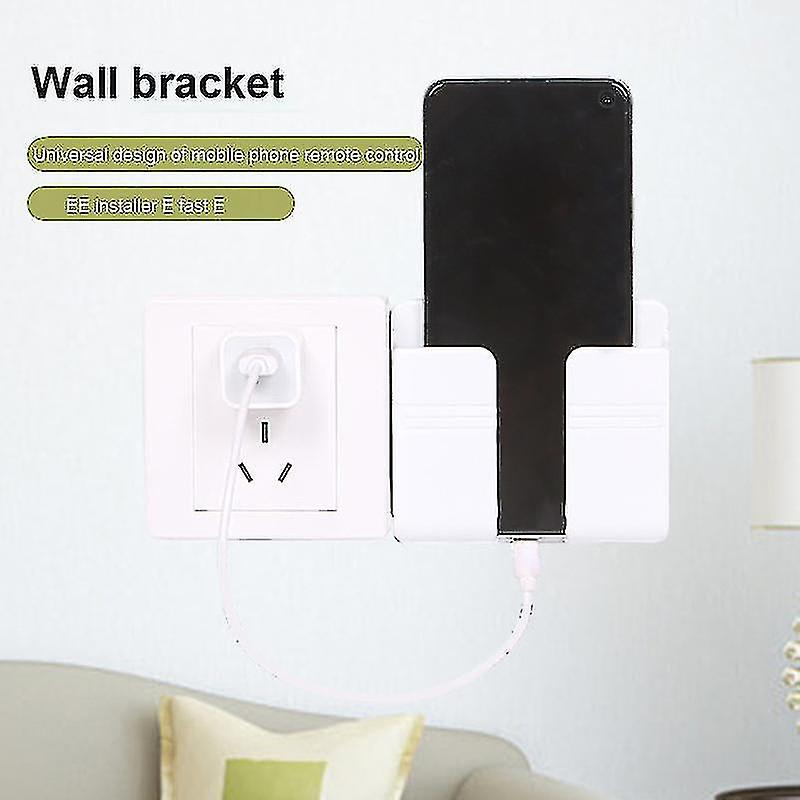 Multifunction Phone Charging Holder Bracket Wall Mount Stand Adhesive Durable Socket Rack Storage Su