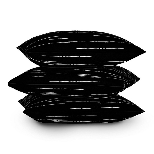 Iveta Abolina Striped Square Throw Pillow Black Deny Designs