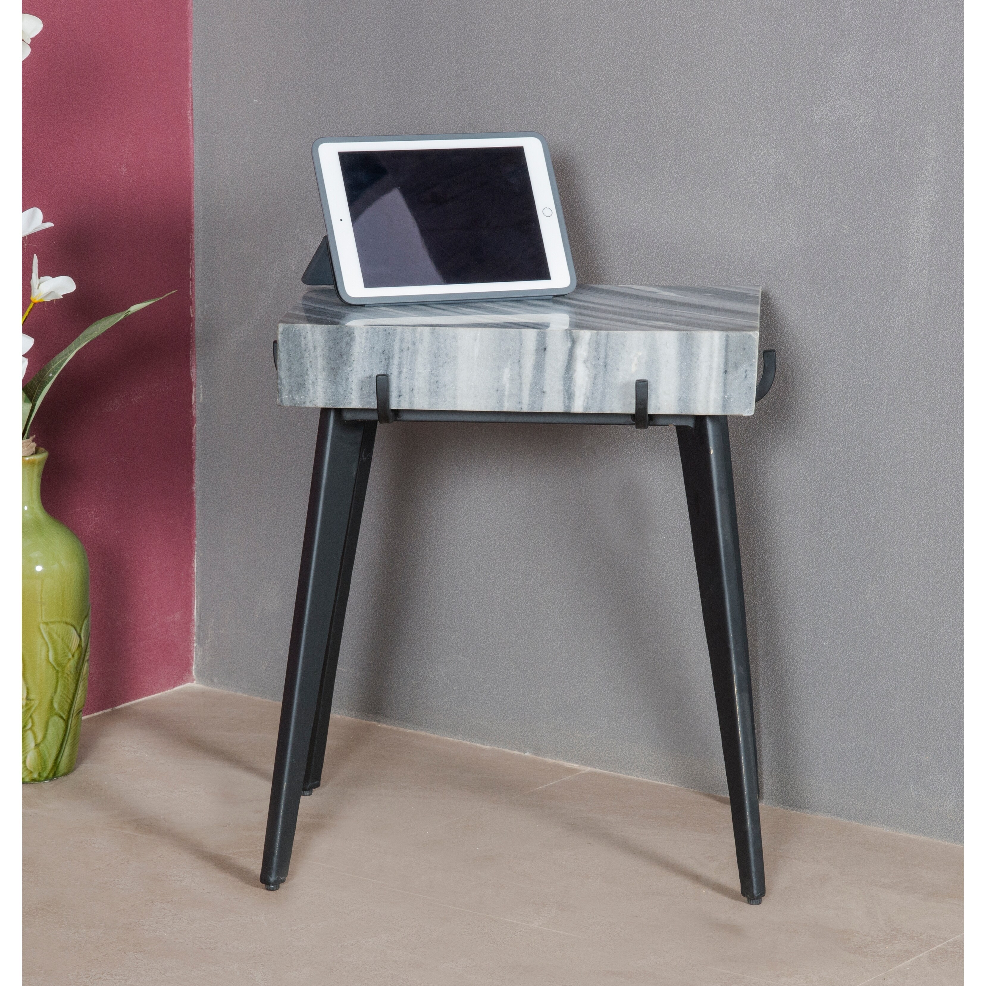 Somette Grey and Black Accent Table - 20