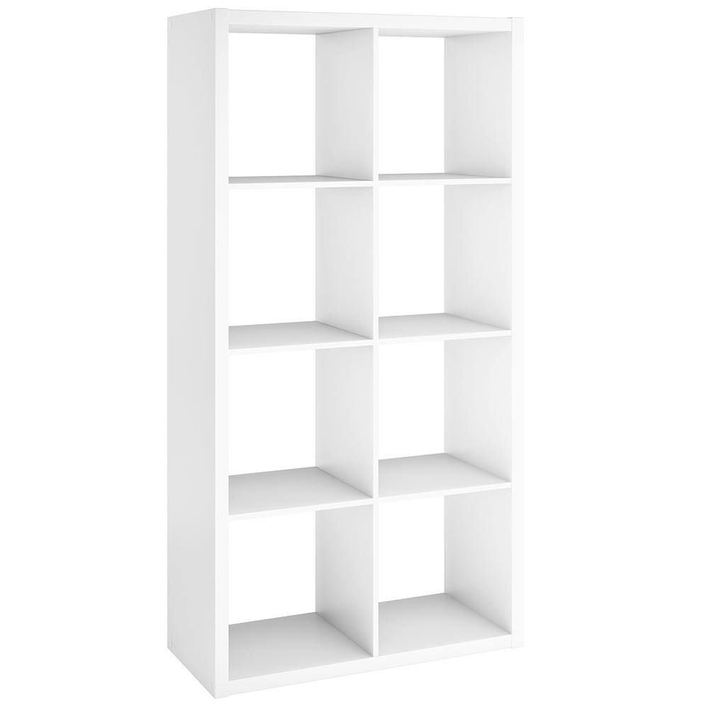 ClosetMaid 57.95 in. H x 29.84 in. W x 13.50 in. D White Wood Large 8- Cube Organizer 4583