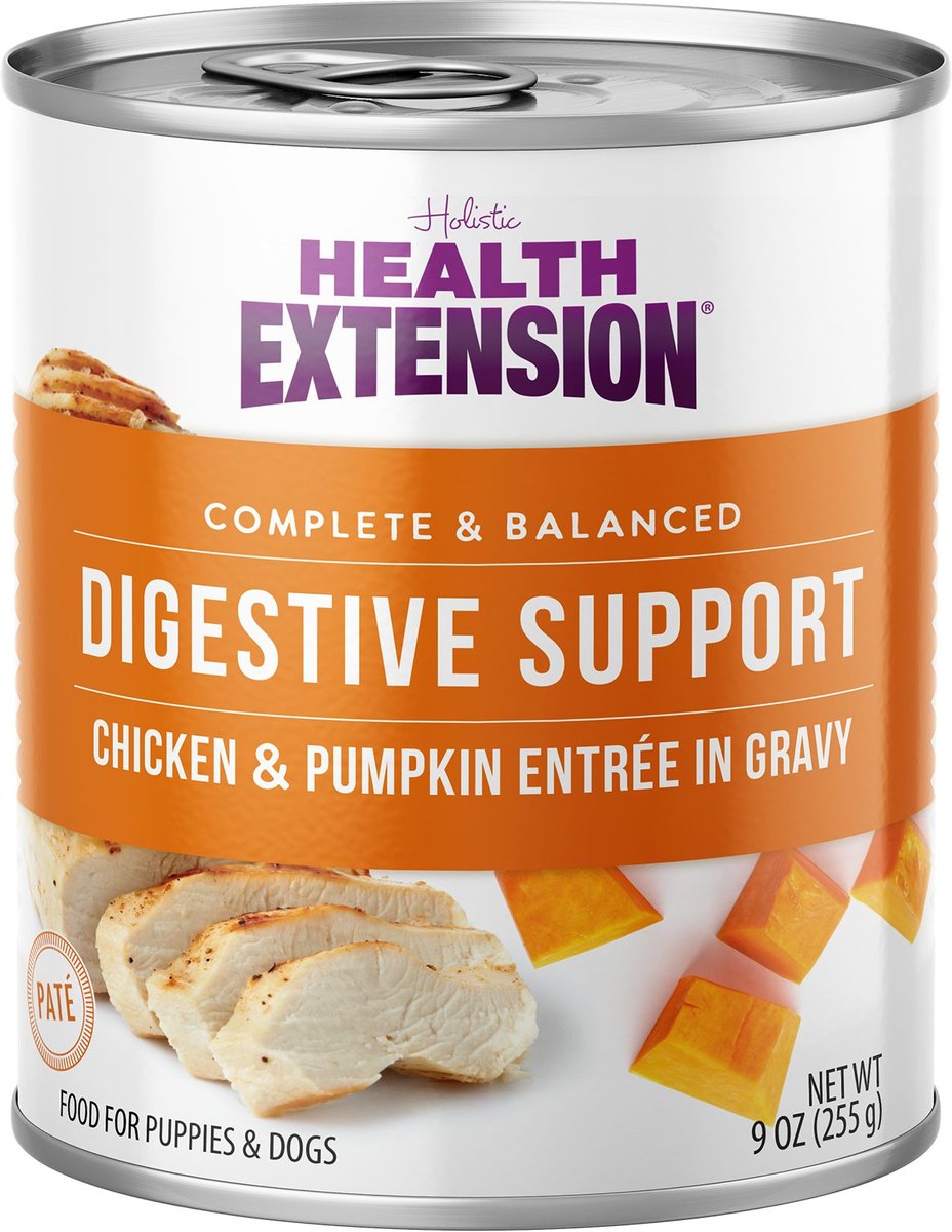 Health Extension Digestive Support Variety Pack -Chicken， Beef and Turkey Dog Food， 9-oz can， case of 6