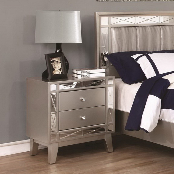 Benzara BM182715 Wooden Nightstand with 2 Drawers ...