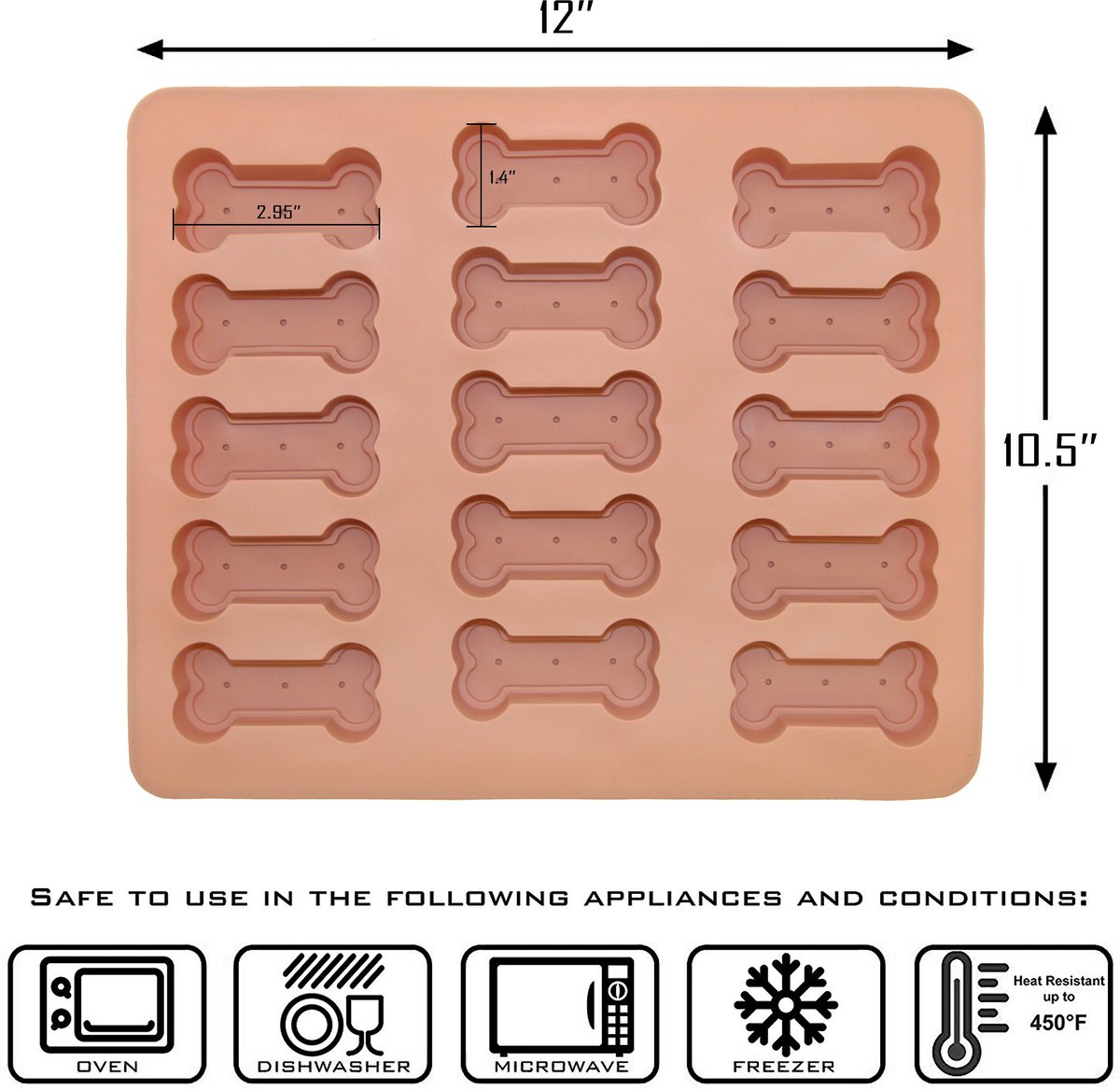 Le Dogue Dog Paws and Bones Silicone Baking Molds with Recipe Booklet， 2-pack