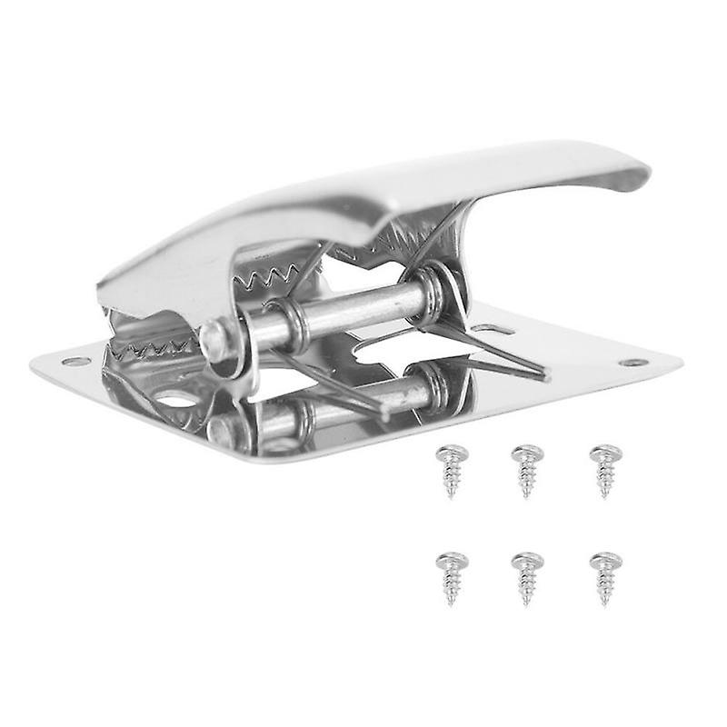 1pc Stainless Steel Fish Fillet Clamp Deep-jaw Fish Tail Clip With 6 Mounting Screws For Fishing