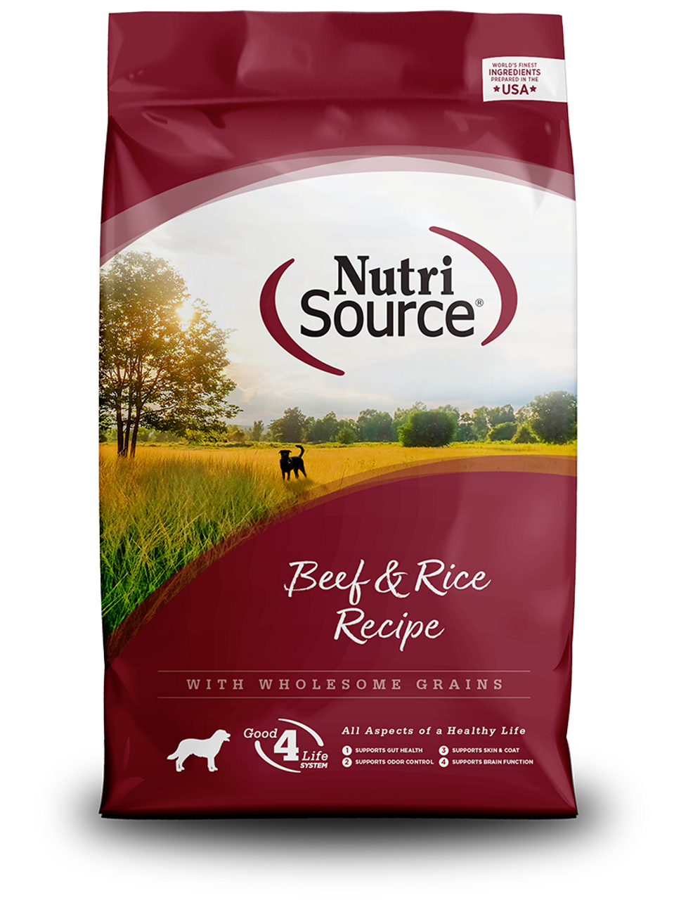 NutriSource Beef and Rice Recipe Adult Dry Dog Food， 5 Lb. Bag