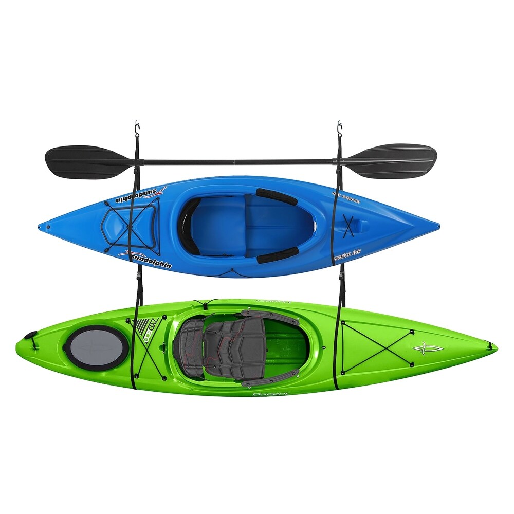 Double Kayak Rack   Hanging Storage from Wall or Ceiling for Surfboards  Paddleboards   Adjustable Kayak Straps by RAD Sportz