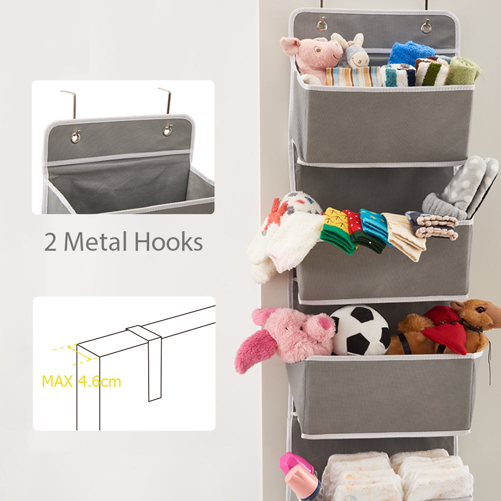 EZOWare 2pack Over The Door Organizer with 4 Pocket, Hanging Storage Organizer for Pantry Baby Nursery Bathroom Closet Dorm