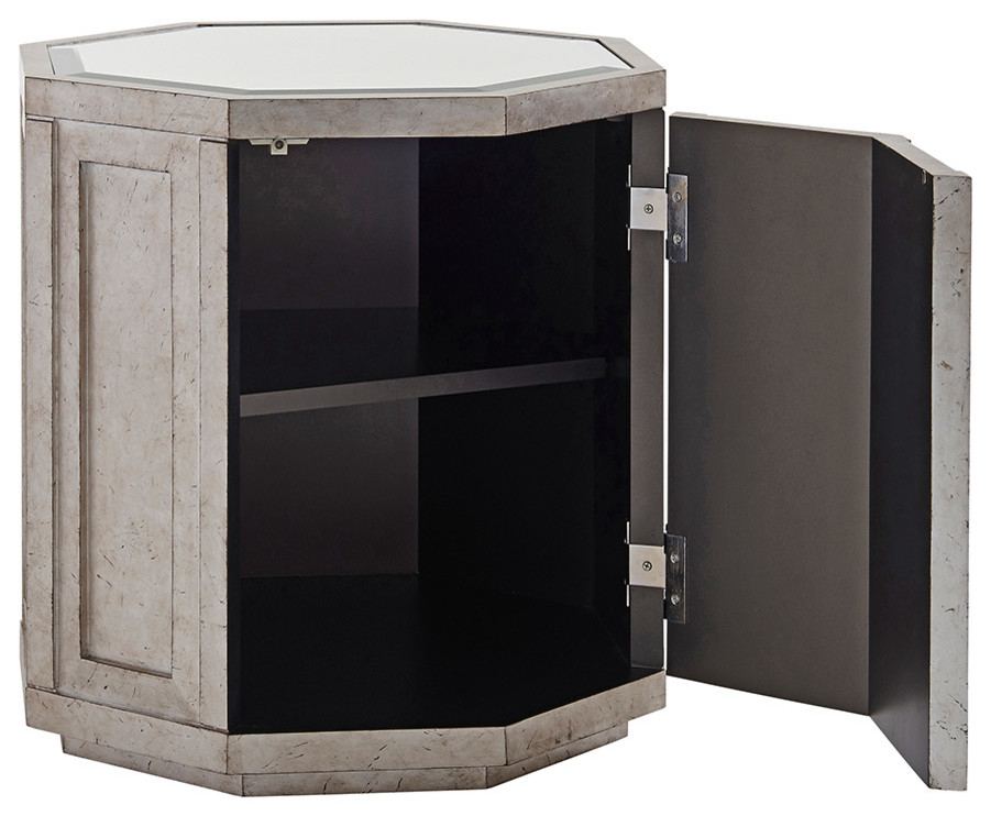 Emma Mason SIgnature Ayana Rochelle Octagonal Storage Table in Silver Leaf   Transitional   Side Tables And End Tables   by Emma Mason  Houzz