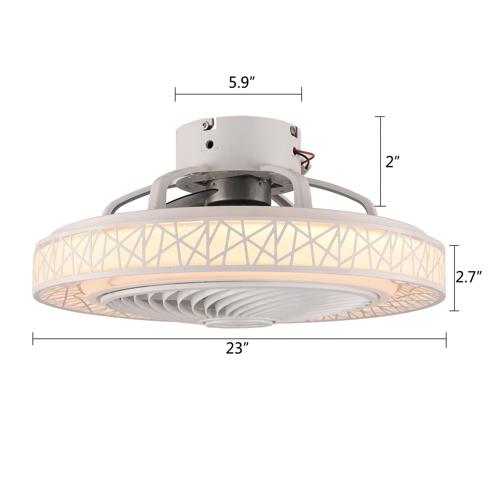 White Bird Nest Carved 23 Inch Ceiling Fan Light NiteCore Extreme LED Chandelier Modern Ceiling Fan Max.60W Dimmable LED Light Flush Mount Lamp NiteCore Extreme   LED Chandelier