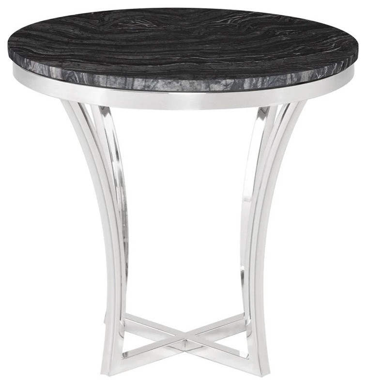 Talia Black Side Table   Contemporary   Side Tables And End Tables   by Peachtree Fine Furniture  Houzz