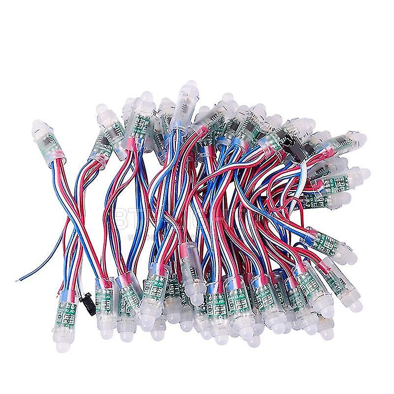 50pcs  Ws2811 Dc 5v 12v 12mm Led Module Black Green Rwb Wire String Christmas Light Addressable Ip68 Waterproof