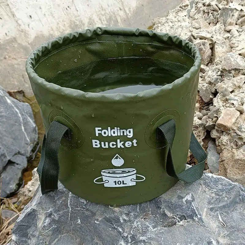 20L PVC Outdoor Folding Bucket Bags Portable Camping Picnic Fishing Bucket Travel Multi purpose Foot Bath Bucket Bag