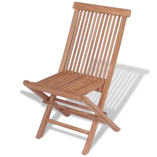 vidaXL Folding Patio Chairs 4 pcs Solid Teak Wood