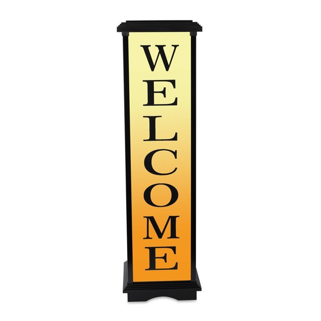 Welcome Home Large Decorative Outdoor Lantern Off white yellow