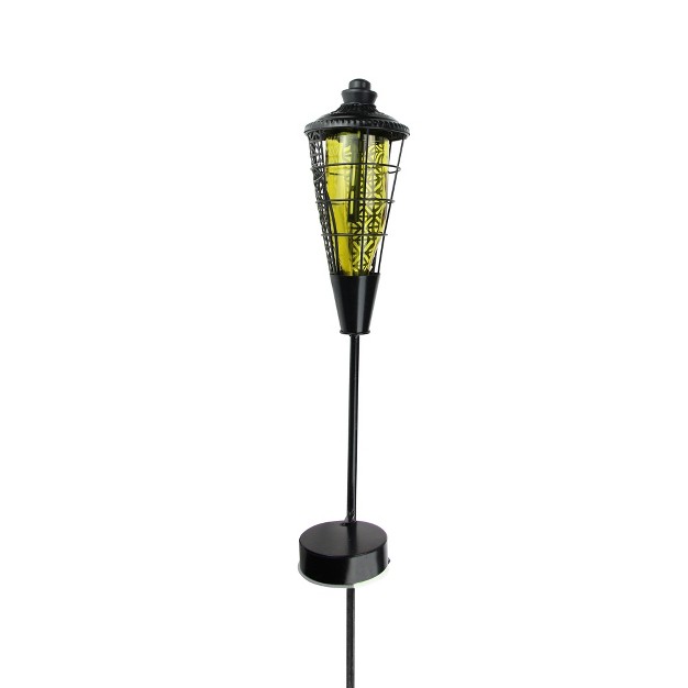 Prelit Water Vapor Led Flame Outdoor Patio Torch Yellow brown