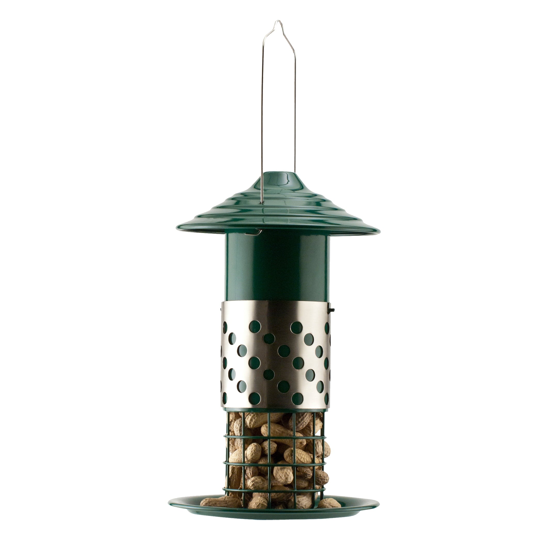 Panacea Products Metal Wild Bird  Tube Feeder， Green-1 lb Capacity